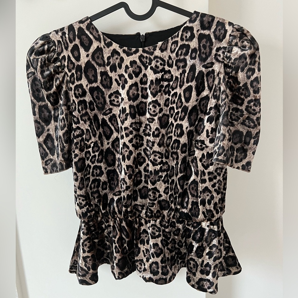 Eliza-J leopard print velvet top